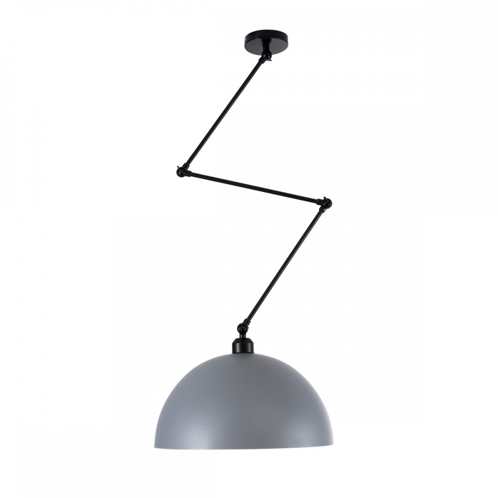 GloboStar® LOTUS 00937 Μοντέρνο Φωτιστικό Οροφής Μονόφωτο Γκρι Ματ Μεταλλικό Καμπάνα Φ30 x Y21cm
