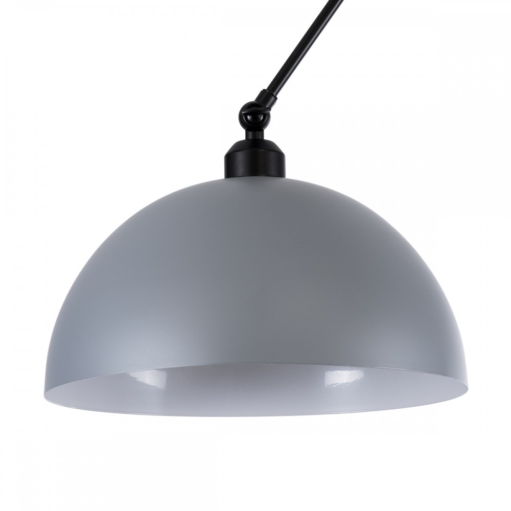 GloboStar® LOTUS 00937 Μοντέρνο Φωτιστικό Οροφής Μονόφωτο Γκρι Ματ Μεταλλικό Καμπάνα Φ30 x Y21cm