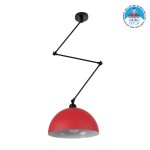 GloboStar® LOTUS RED 00938 Μοντέρνο Φωτιστικό Οροφής Μονόφωτο Κόκκινο Ματ Μεταλλικό Καμπάνα Φ30 x Y21cm