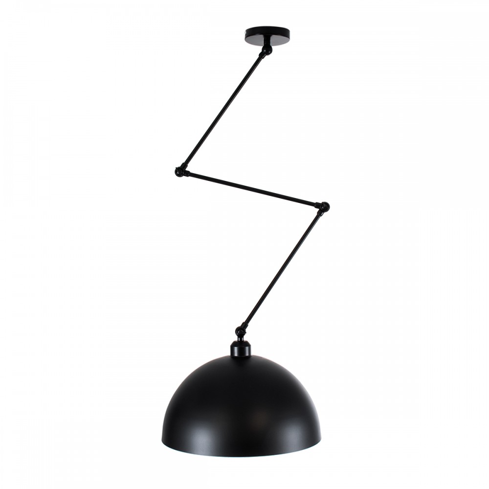 GloboStar® LOTUS 00939 Μοντέρνο Φωτιστικό Οροφής Μονόφωτο Μαύρο Ματ Μεταλλικό Καμπάνα Φ30 x Y21cm