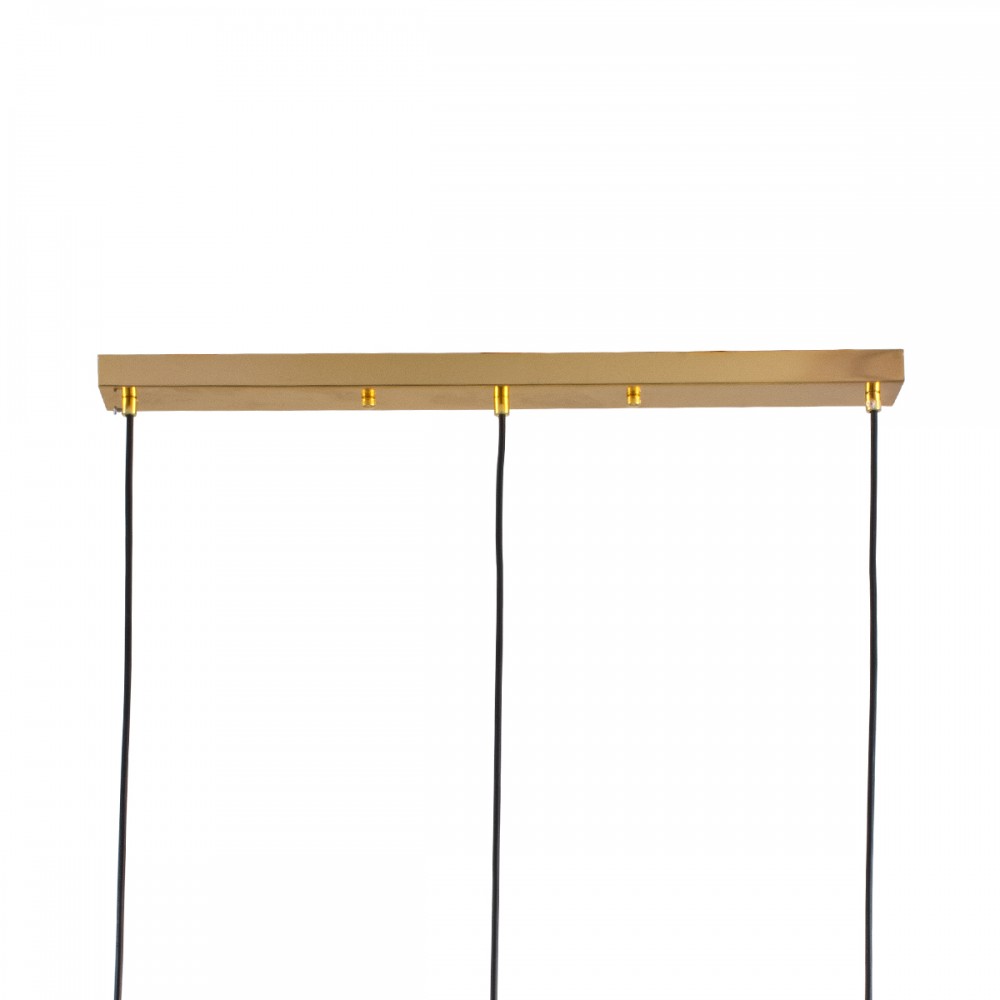 GloboStar® MONROE 00955 Μοντέρνο Κρεμαστό Φωτιστικό Οροφής Τρίφωτο 3 x E27 Χρυσό - Λευκό Μεταλλικό Μπάλα Μ74 x Π25 x Υ50cm