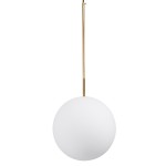 GloboStar® MONROE 00956 Μοντέρνο Κρεμαστό Φωτιστικό Οροφής Μονόφωτο 1 x E27 Χρυσό - Λευκό Μεταλλικό Μπάλα Φ30 x Υ75cm