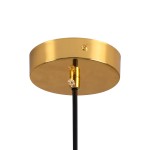 GloboStar® MONROE 00956 Μοντέρνο Κρεμαστό Φωτιστικό Οροφής Μονόφωτο 1 x E27 Χρυσό - Λευκό Μεταλλικό Μπάλα Φ30 x Υ75cm
