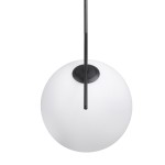GloboStar® MONROE 00957 Μοντέρνο Κρεμαστό Φωτιστικό Οροφής Μονόφωτο 1 x E27 Μαύρο - Λευκό Μεταλλικό Μπάλα Φ30 x Υ75cm