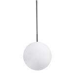 GloboStar® MONROE 00957 Μοντέρνο Κρεμαστό Φωτιστικό Οροφής Μονόφωτο 1 x E27 Μαύρο - Λευκό Μεταλλικό Μπάλα Φ30 x Υ75cm