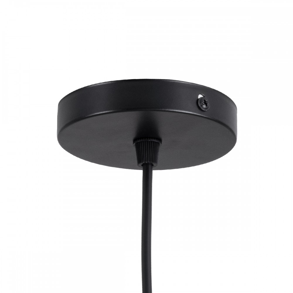 GloboStar® MONROE 00957 Μοντέρνο Κρεμαστό Φωτιστικό Οροφής Μονόφωτο 1 x E27 Μαύρο - Λευκό Μεταλλικό Μπάλα Φ30 x Υ75cm