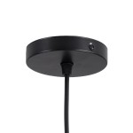 GloboStar® MONROE 00957 Μοντέρνο Κρεμαστό Φωτιστικό Οροφής Μονόφωτο 1 x E27 Μαύρο - Λευκό Μεταλλικό Μπάλα Φ30 x Υ75cm