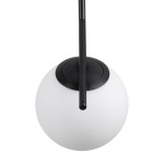GloboStar® MONROE 00959 Μοντέρνο Κρεμαστό Φωτιστικό Οροφής Μονόφωτο 1 x E27 Μαύρο - Λευκό Μεταλλικό Μπάλα Φ15 x Υ49cm