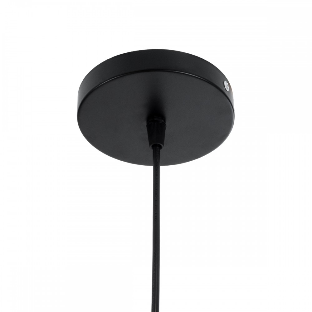 GloboStar® CARTER 00960 Μοντέρνο Industrial Κρεμαστό Φωτιστικό Οροφής Μονόφωτο 1 x E27 Μαύρο με Εκρού Μεταλλικό Πλέγμα Φ28 x Υ23cm