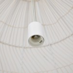GloboStar® MALIBU 00965 Vintage Κρεμαστό Φωτιστικό Οροφής Μονόφωτο 1 x E27 Λευκό Ξύλινο Μπαμπού Φ100 x Y86cm