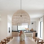 GloboStar® MALIBU 00965 Vintage Κρεμαστό Φωτιστικό Οροφής Μονόφωτο 1 x E27 Λευκό Ξύλινο Μπαμπού Φ100 x Y86cm