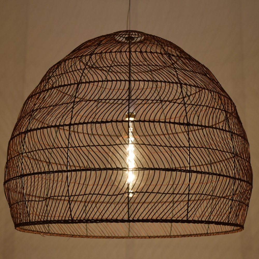 GLOBOSTAR® MALIBU 00967 Boho Κρεμαστό Φωτιστικό Οροφής με Ντουί 1 x E27 AC 220-240V IP20 - Καφέ - Μ100 x Π100 x Y86cm