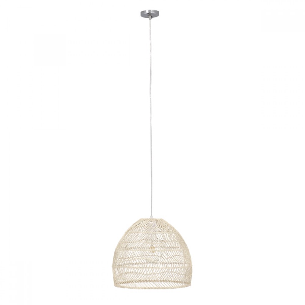 GLOBOSTAR® MALIBU 00968 Boho Κρεμαστό Φωτιστικό Οροφής με Ντουί 1 x E27 AC 220-240V IP20 - Μπεζ - Μ40 x Π40 x Υ35cm