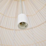 GloboStar® MALIBU 00974 Vintage Κρεμαστό Φωτιστικό Οροφής Μονόφωτο 1 x E27 Μπεζ Ξύλινο Μπαμπού Φ100 x Y86cm