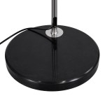 GloboStar® PRAGUE 00989 Μοντέρνο Φωτιστικό Δαπέδου Μονόφωτο 1 x E27 Ασημί Μεταλλικό Καμπάνα & Μαύρη Μαρμάρινη Βάση L90 x W29.5 x H180cm