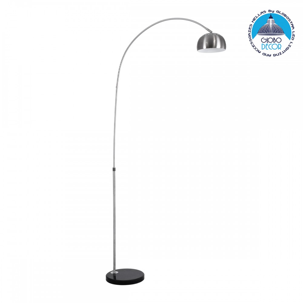 GLOBOSTAR® PRAGUE 00989 Μοντέρνο Επιδαπέδιο Φωτιστικό με Ντουί 1 x E27 AC 220-240V IP20 - Νίκελ Βούρτσας - Μ90 x Π29.5 x Υ180cm