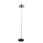 GloboStar® PRAGUE 00989 Μοντέρνο Φωτιστικό Δαπέδου Μονόφωτο 1 x E27 Ασημί Μεταλλικό Καμπάνα & Μαύρη Μαρμάρινη Βάση L90 x W29.5 x H180cm