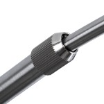 GloboStar® PRAGUE 00989 Μοντέρνο Φωτιστικό Δαπέδου Μονόφωτο 1 x E27 Ασημί Μεταλλικό Καμπάνα & Μαύρη Μαρμάρινη Βάση L90 x W29.5 x H180cm