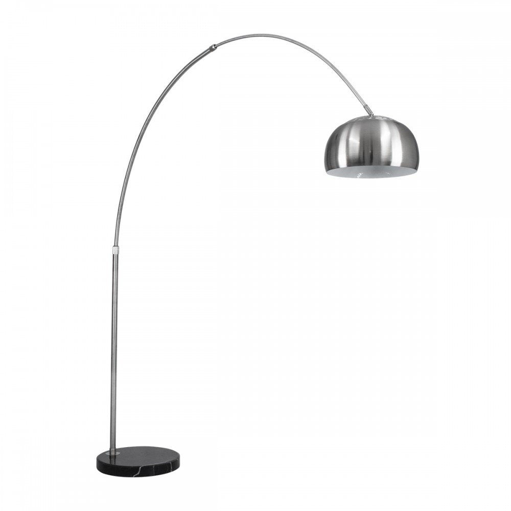 GLOBOSTAR® PRAGUE 00990 Μοντέρνο Επιδαπέδιο Φωτιστικό με Ντουί 1 x E27 AC 220-240V IP20 - Νίκελ Βούρτσας - Μ210 x Π45 x Υ220cm