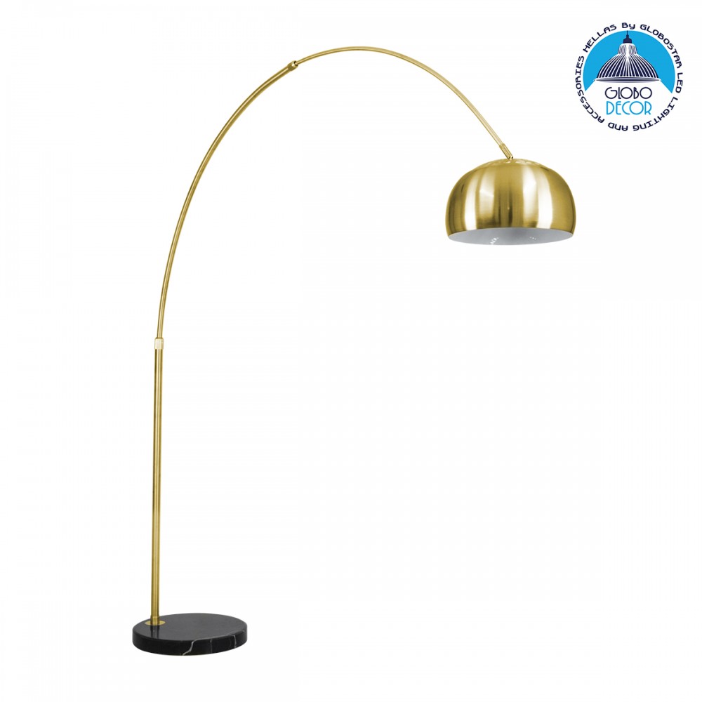 GLOBOSTAR® PRAGUE 00992 Μοντέρνο Επιδαπέδιο Φωτιστικό με Ντουί 1 x E27 AC 220-240V IP20 - Χρυσό Βούρτσας - Μ210 x Π45 x Υ220cm