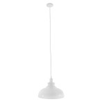 GloboStar® ANDY 00999 Μοντέρνο Κρεμαστό Φωτιστικό Οροφής Μονόφωτο Λευκό Χρυσό Μεταλλικό Καμπάνα Φ35 x Υ28cm