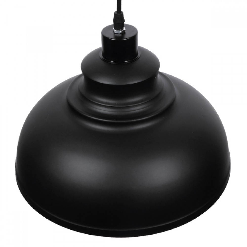 GloboStar® ANDY 01000 Μοντέρνο Κρεμαστό Φωτιστικό Οροφής Μονόφωτο Μαύρο Μεταλλικό Καμπάνα Φ35 x Υ28cm