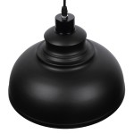 GloboStar® ANDY 01000 Μοντέρνο Κρεμαστό Φωτιστικό Οροφής Μονόφωτο Μαύρο Μεταλλικό Καμπάνα Φ35 x Υ28cm