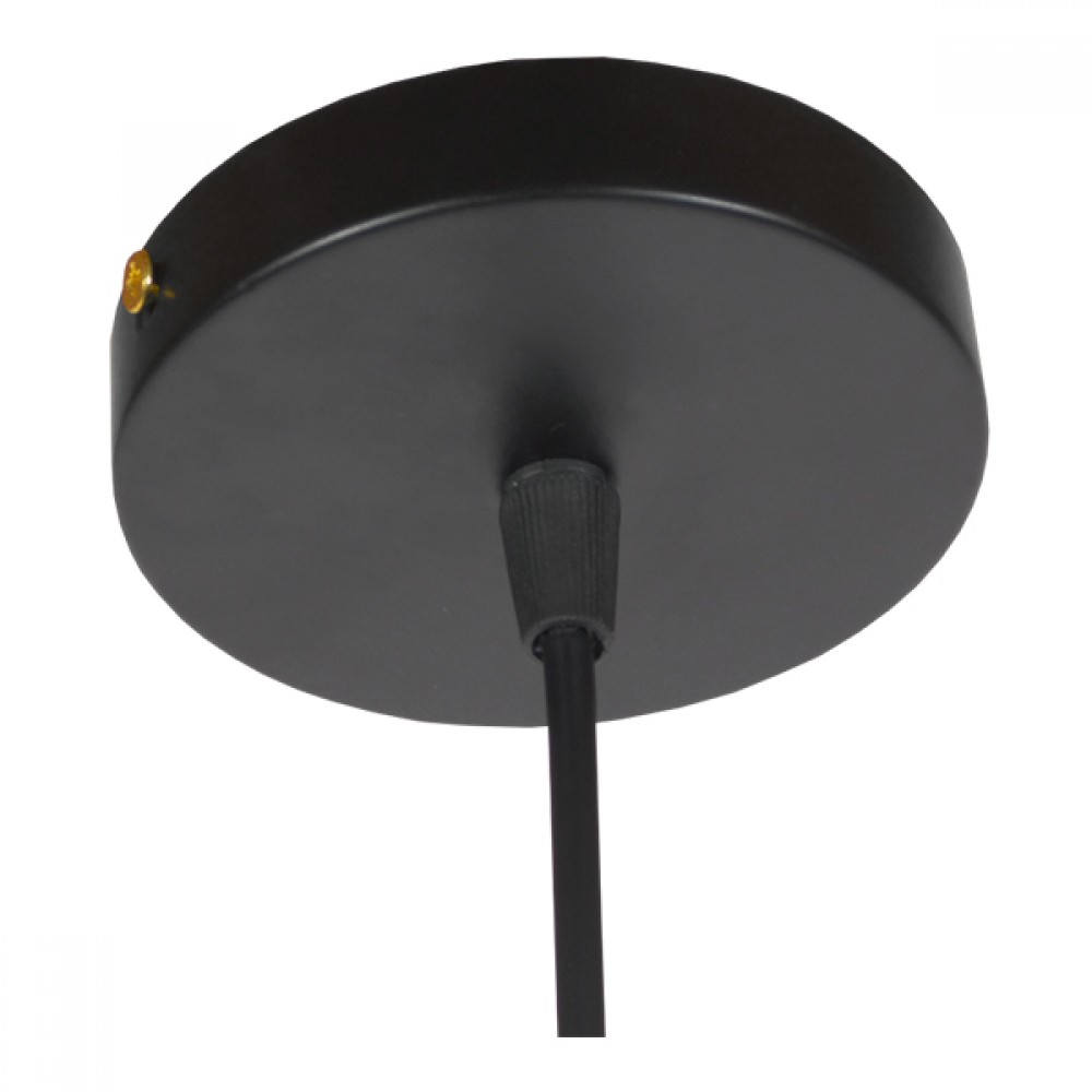 GloboStar® ANDY 01000 Μοντέρνο Κρεμαστό Φωτιστικό Οροφής Μονόφωτο Μαύρο Μεταλλικό Καμπάνα Φ35 x Υ28cm