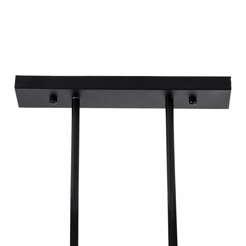 GloboStar® REGAL 01007 Vintage Industrial Φωτιστικό Οροφής Δίφωτο 2 x E27 Μαύρο Μεταλλικό Ράγα Μ67 x Π26 x Υ85cm