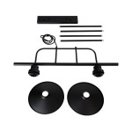 GloboStar® REGAL 01007 Vintage Industrial Φωτιστικό Οροφής Δίφωτο 2 x E27 Μαύρο Μεταλλικό Ράγα Μ67 x Π26 x Υ85cm