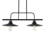 GloboStar® REGAL 01007 Vintage Industrial Φωτιστικό Οροφής Δίφωτο 2 x E27 Μαύρο Μεταλλικό Ράγα Μ67 x Π26 x Υ85cm
