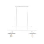GloboStar® REGAL 01008 Vintage Industrial Φωτιστικό Οροφής Δίφωτο 2 x E27 Λευκό Μεταλλικό Ράγα Μ67 x Π26 x Υ85cm