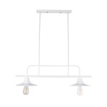 GloboStar® REGAL 01008 Vintage Industrial Φωτιστικό Οροφής Δίφωτο 2 x E27 Λευκό Μεταλλικό Ράγα Μ67 x Π26 x Υ85cm