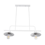 GloboStar® REGAL 01008 Vintage Industrial Φωτιστικό Οροφής Δίφωτο 2 x E27 Λευκό Μεταλλικό Ράγα Μ67 x Π26 x Υ85cm
