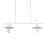 GloboStar® REGAL 01008 Vintage Industrial Φωτιστικό Οροφής Δίφωτο 2 x E27 Λευκό Μεταλλικό Ράγα Μ67 x Π26 x Υ85cm