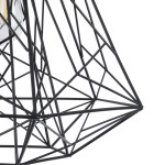 GloboStar® GRID 01022 Vintage Industrial Kρεμαστό Φωτιστικό Οροφής Μονόφωτο 1 x E27 AC220-240V - Φ40 x Υ33cm - Μαύρο Μεταλλικό Πλέγμα - 5 Χρόνια Εγγύηση