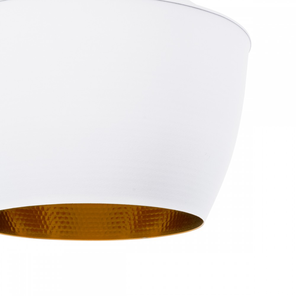 GloboStar® SHANGHAI WHITE 01026 SET 3 Μοντέρνα Κρεμαστά Φωτιστικά Οροφής Τρίφωτο 3 x E27 Λευκά Μεταλλικά Καμπάνα