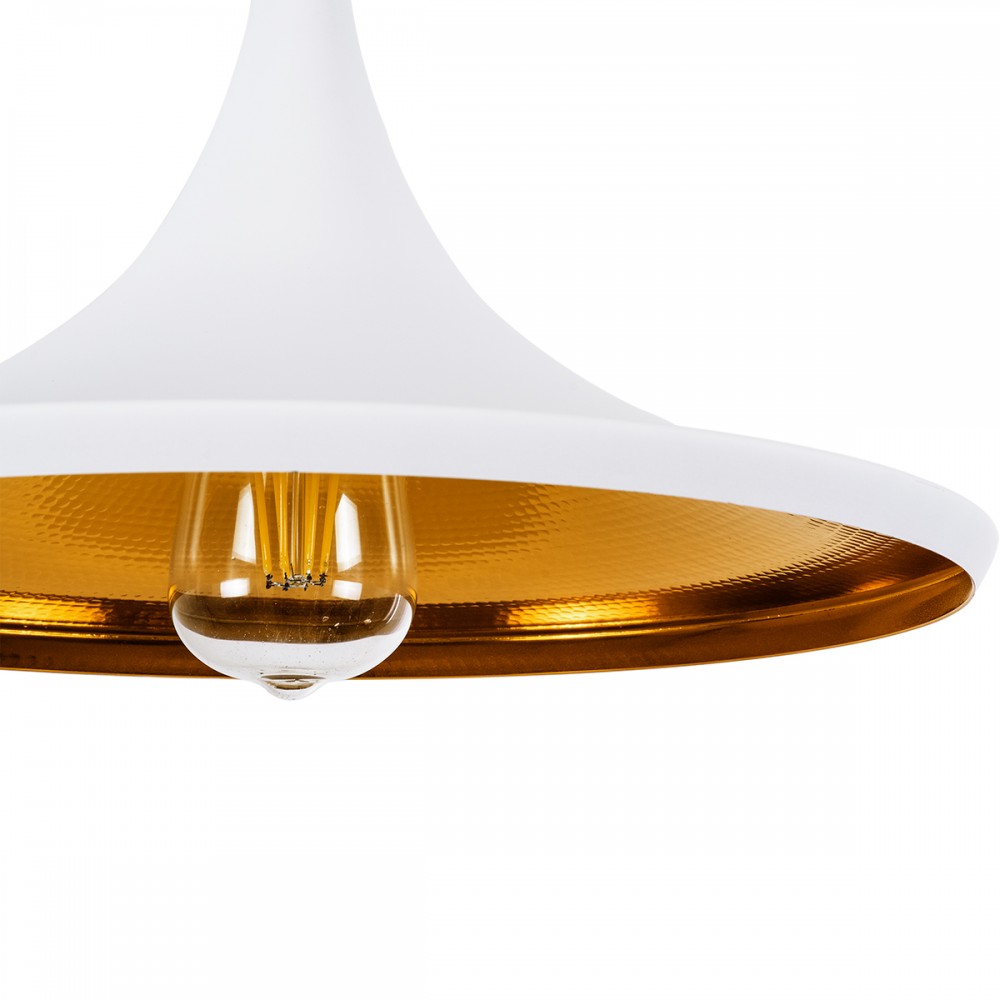 GloboStar® SHANGHAI WHITE 01026 SET 3 Μοντέρνα Κρεμαστά Φωτιστικά Οροφής Τρίφωτο 3 x E27 Λευκά Μεταλλικά Καμπάνα