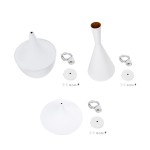 GloboStar® SHANGHAI WHITE 01026 SET 3 Μοντέρνα Κρεμαστά Φωτιστικά Οροφής Τρίφωτο 3 x E27 Λευκά Μεταλλικά Καμπάνα