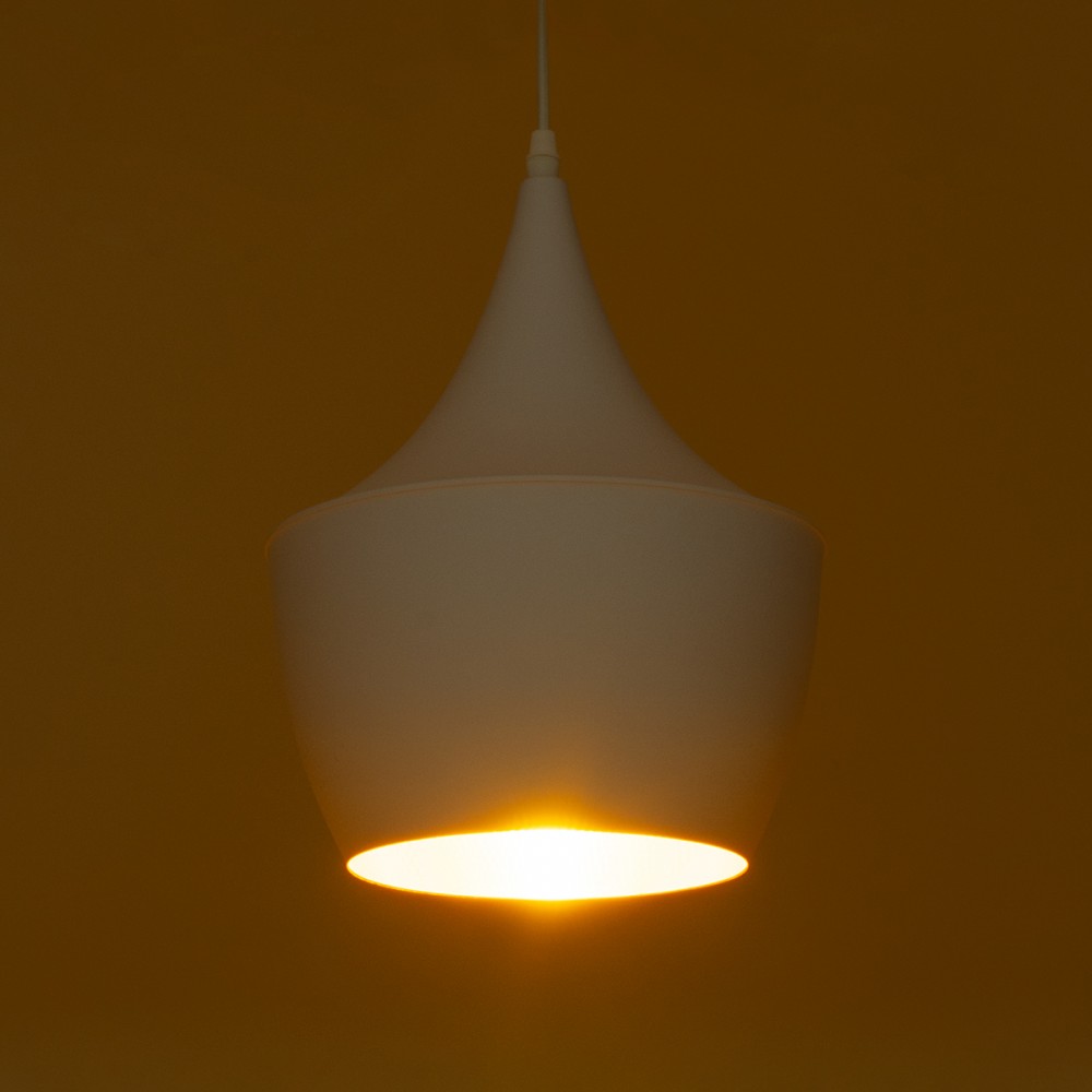 GloboStar® SHANGHAI WHITE 01026 SET 3 Μοντέρνα Κρεμαστά Φωτιστικά Οροφής Τρίφωτο 3 x E27 Λευκά Μεταλλικά Καμπάνα