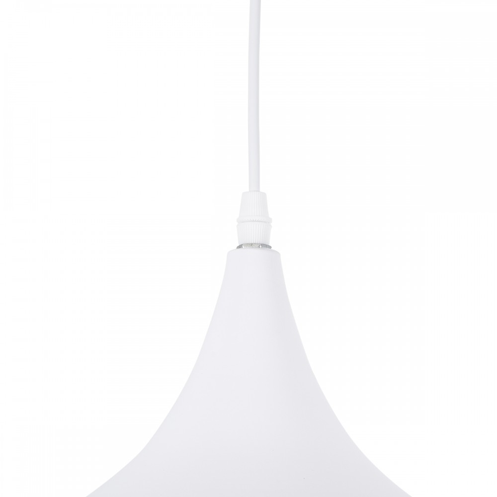 GloboStar® SHANGHAI WHITE 01026 SET 3 Μοντέρνα Κρεμαστά Φωτιστικά Οροφής Τρίφωτο 3 x E27 Λευκά Μεταλλικά Καμπάνα