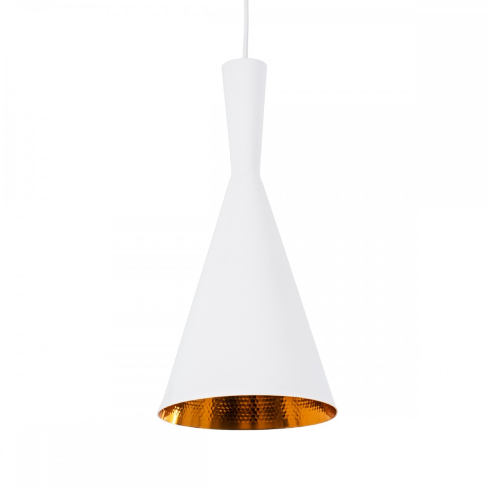 GLOBOSTAR® SHANGHAI 01026-C Μοντέρνο Κρεμαστό Φωτιστικό Οροφής με Ντουί 1 x E27 AC 220-240V IP20 - Λευκό & Χρυσό - Μ19 x Π19 x Υ38cm