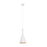 GloboStar® SHANGHAI WHITE 01026-C Μοντέρνο Κρεμαστό Φωτιστικό Οροφής Μονόφωτο 1 x E27 Λευκό Μεταλλικό Καμπάνα Φ19 x Υ38cm