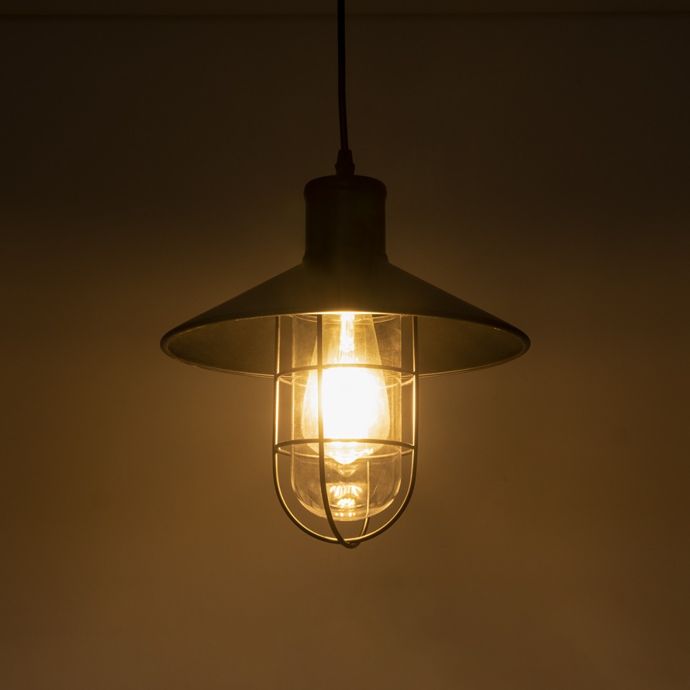 GloboStar® SKIPPER 01034 Vintage Industrial Κρεμαστό Φωτιστικό Οροφής Μονόφωτο 1 x E27 AC220-240V - Φ28 x Υ27cm - Μαύρο Μεταλλικό Καμπάνα - 5 Χρόνια Εγγύηση