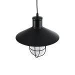 GloboStar® SKIPPER 01034 Vintage Industrial Κρεμαστό Φωτιστικό Οροφής Μονόφωτο 1 x E27 AC220-240V - Φ28 x Υ27cm - Μαύρο Μεταλλικό Καμπάνα - 5 Χρόνια Εγγύηση