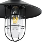 GloboStar® SKIPPER 01034 Vintage Industrial Κρεμαστό Φωτιστικό Οροφής Μονόφωτο 1 x E27 AC220-240V - Φ28 x Υ27cm - Μαύρο Μεταλλικό Καμπάνα - 5 Χρόνια Εγγύηση
