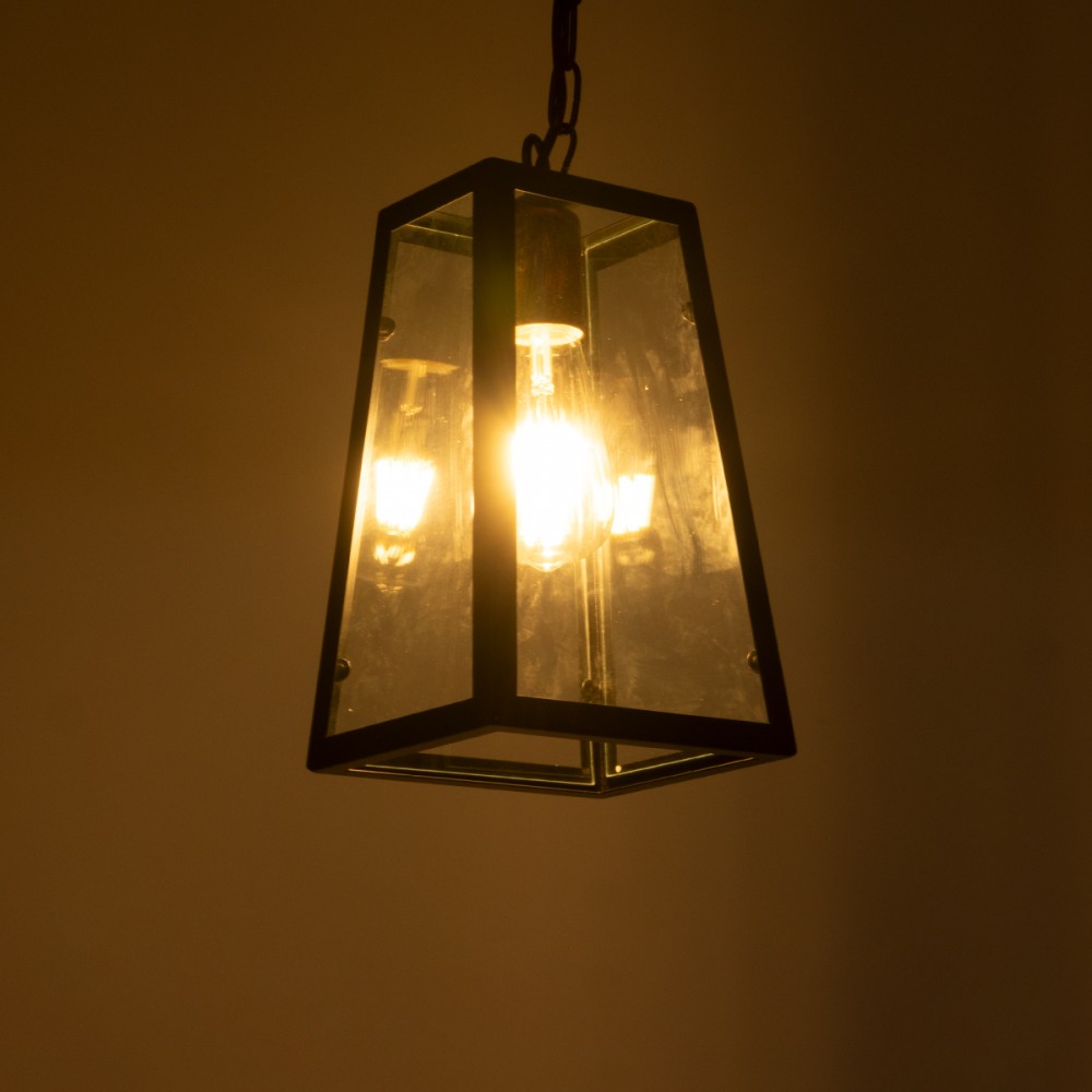 GloboStar® LIMA 01040 Vintage Industrial Κρεμαστό Φωτιστικό Οροφής Μονόφωτο 1 x E27 AC220-240V - Μ17 x Π14 x Υ26cm - Μαύρο Μεταλλικό Πλέγμα - 5 Χρόνια Εγγύηση