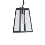 GloboStar® LIMA 01040 Vintage Industrial Κρεμαστό Φωτιστικό Οροφής Μονόφωτο 1 x E27 AC220-240V - Μ17 x Π14 x Υ26cm - Μαύρο Μεταλλικό Πλέγμα - 5 Χρόνια Εγγύηση