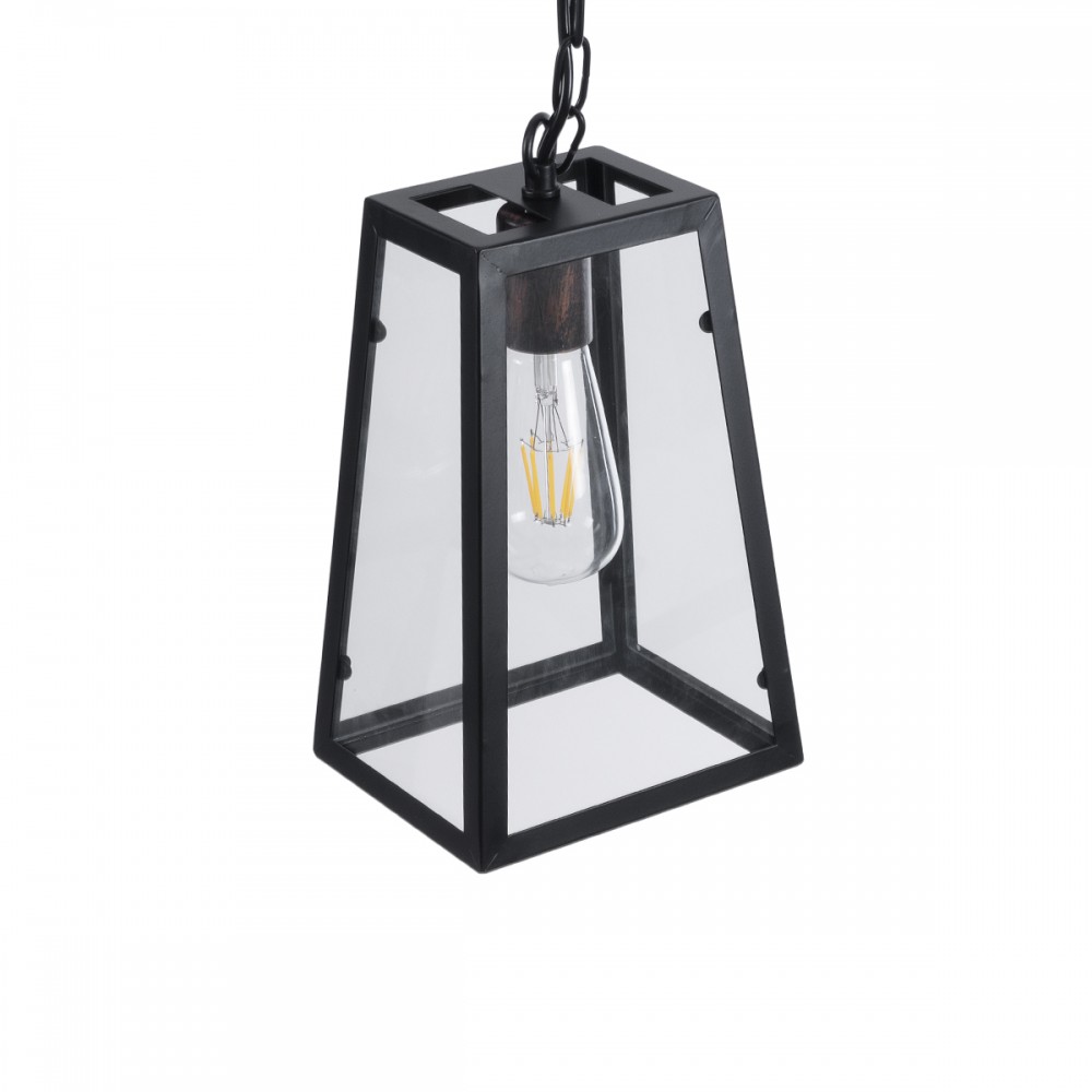 GloboStar® LIMA 01040 Vintage Industrial Κρεμαστό Φωτιστικό Οροφής Μονόφωτο 1 x E27 AC220-240V - Μ17 x Π14 x Υ26cm - Μαύρο Μεταλλικό Πλέγμα - 5 Χρόνια Εγγύηση