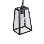 GloboStar® LIMA 01040 Vintage Industrial Κρεμαστό Φωτιστικό Οροφής Μονόφωτο 1 x E27 AC220-240V - Μ17 x Π14 x Υ26cm - Μαύρο Μεταλλικό Πλέγμα - 5 Χρόνια Εγγύηση